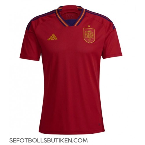 Spanien Replika Hemma matchkläder VM 2022 Korta ärmar
